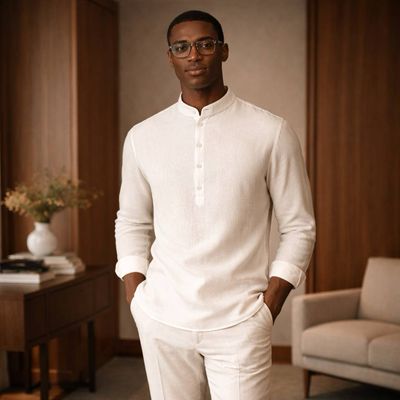 Bishop Collar White Set