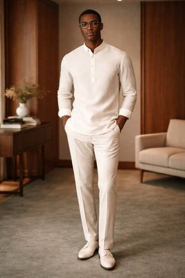 Bishop Collar White Set
