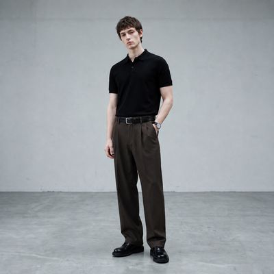 Zip Polo and Pleated Trouser