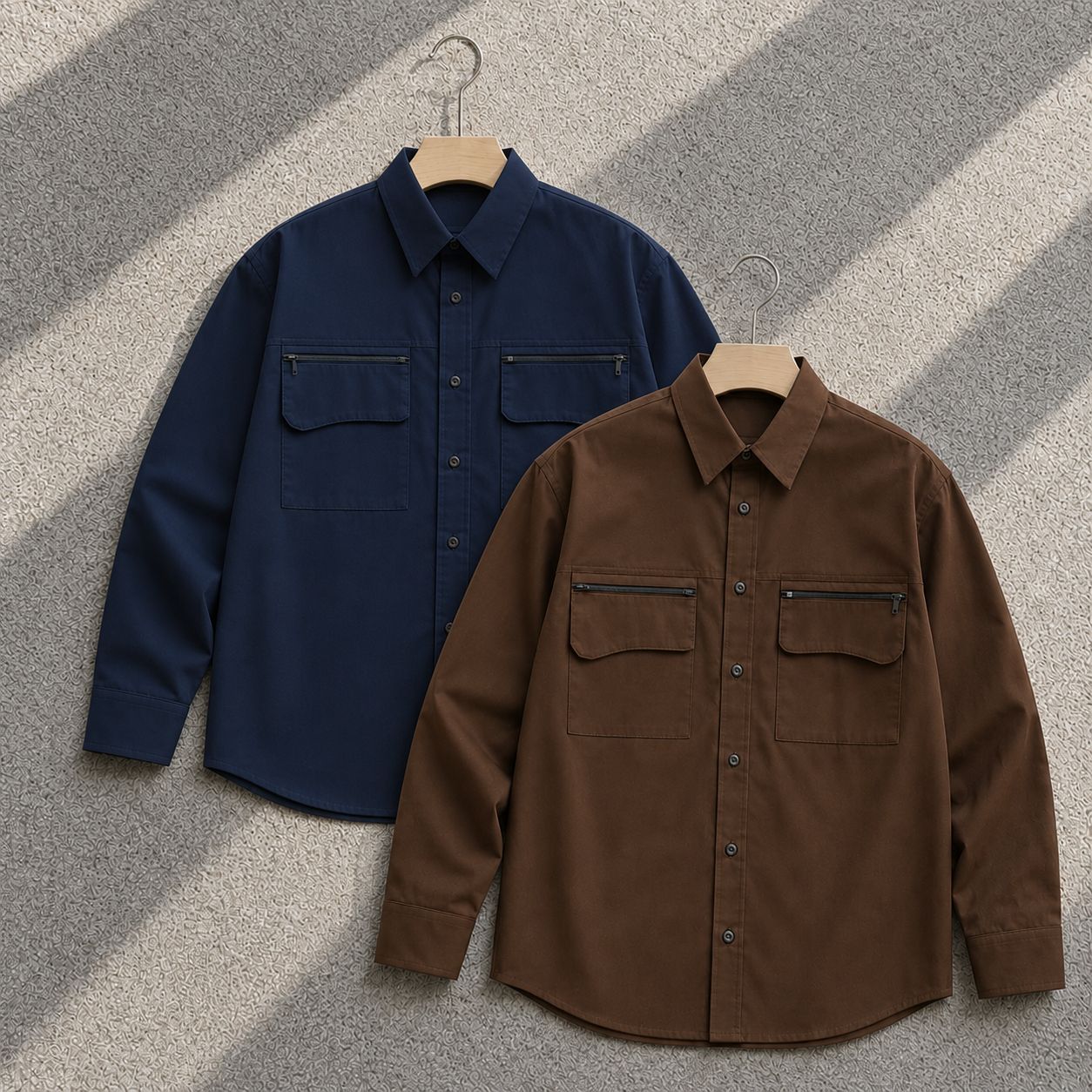 Patch zip pocket shirts
