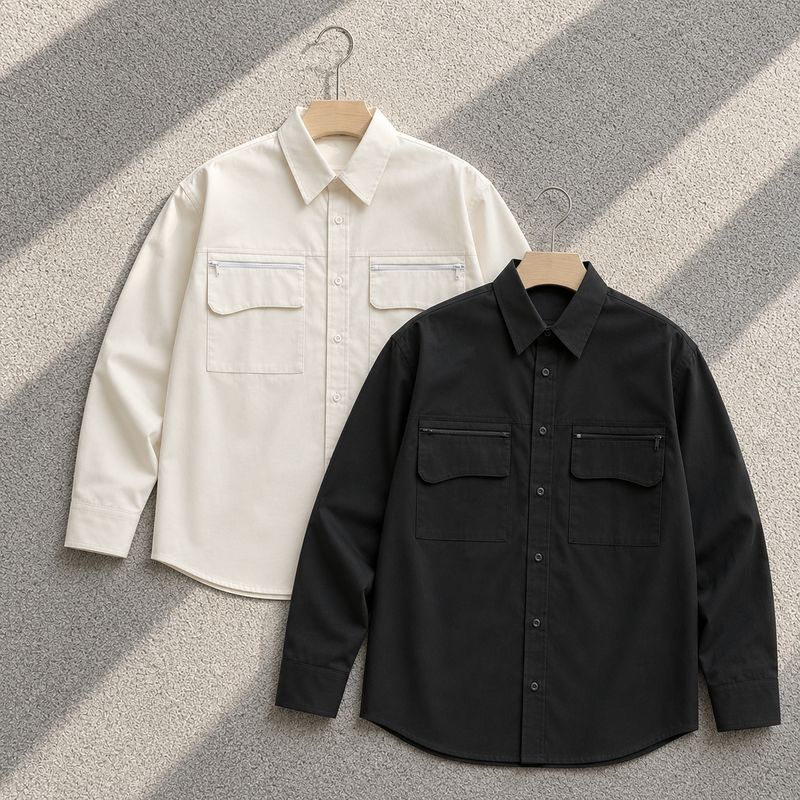 Patch zip pocket shirts
