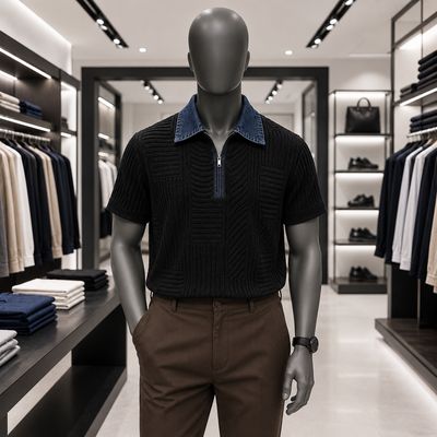 Contrast collar Polos and Pants