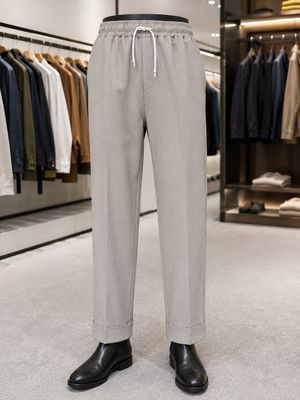 Light Textured Wool Pants