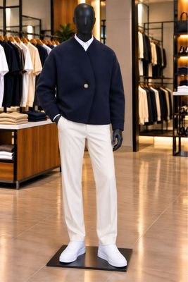 Collarless Single Button Jacket