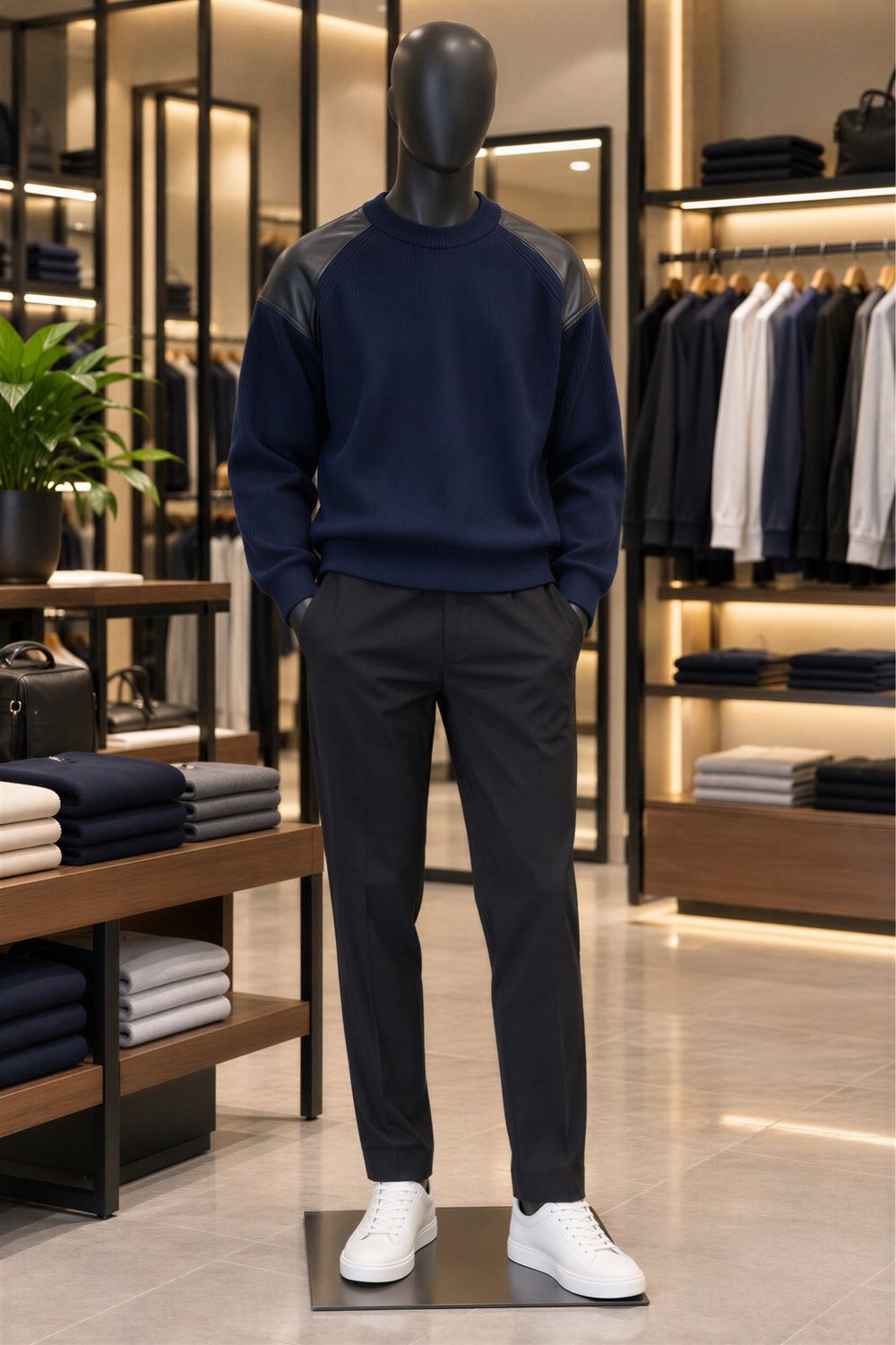 Leather S Patch Sweatshirt
