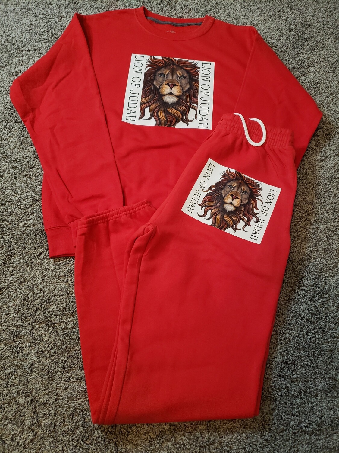 LION OF JUDAH SWEAT SUITS (Red)