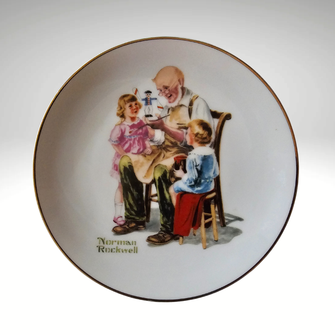 Norman Rockwell 6.5&quot; The Toymaker Vintage Collectible Plate Rockwell Museum 1984