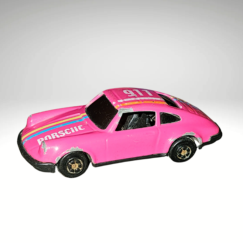 Vintage Yaming Hot Pink Porsche 911 Rare Original Old Car No.811 Racing Stripes