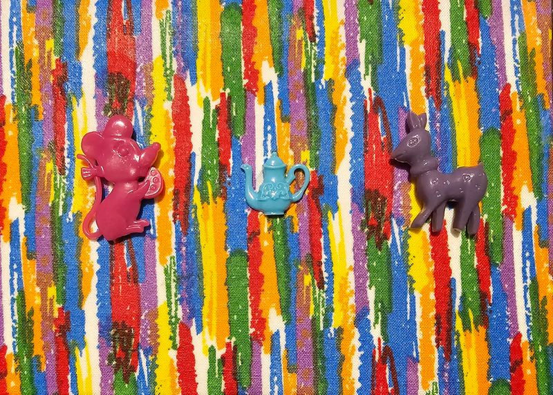 Rainbow Tea Party Assemblage Wall Hanging