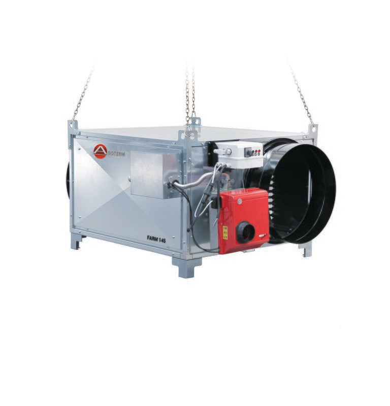 FARM 235: Chauffage air pulse SUSPENDU fioul chauffage de serre SECOMAT HORTI