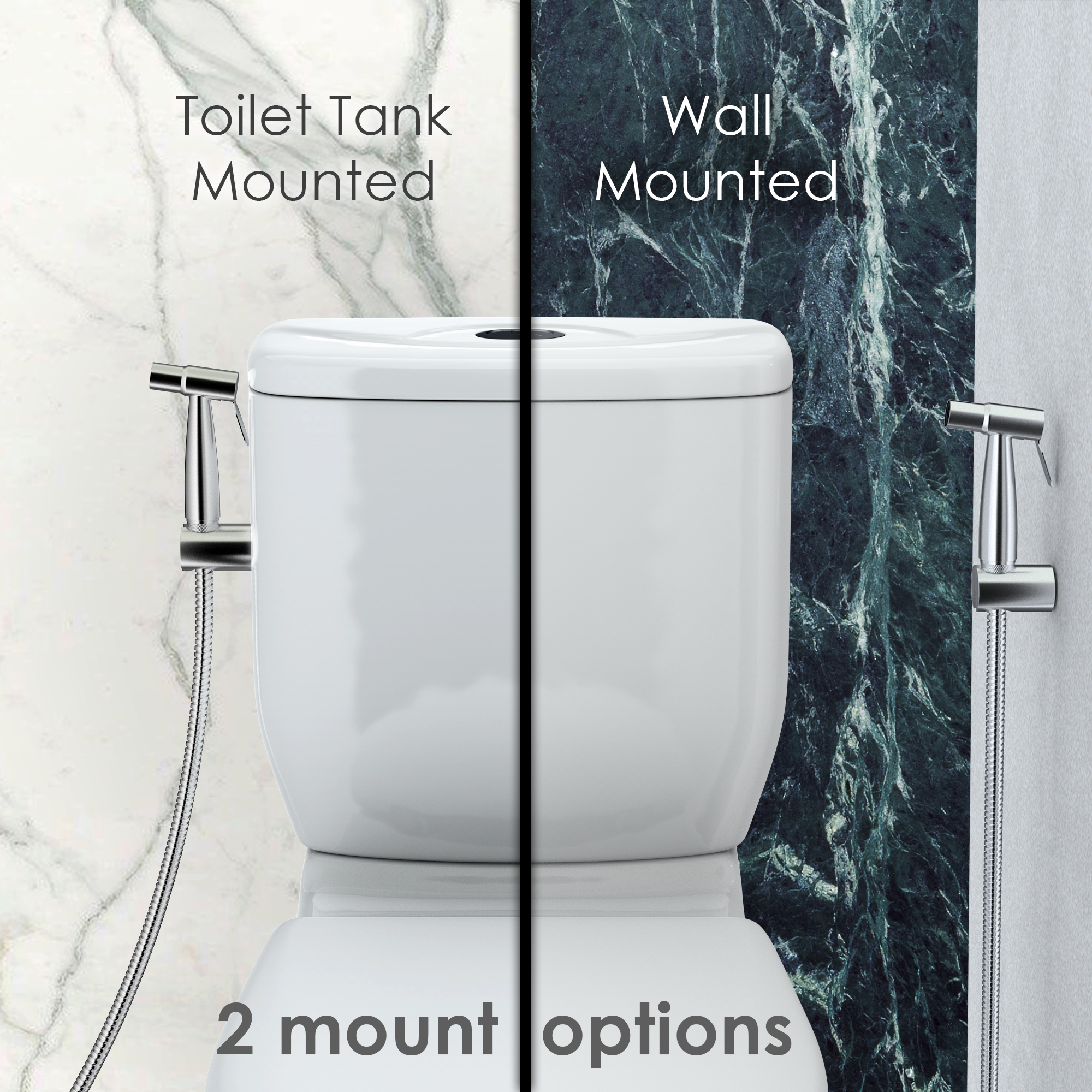 Toilet Shattaf FULL SET! 3 Brushed Chrome Stainless Steel Bidet/Diaper sprayer 