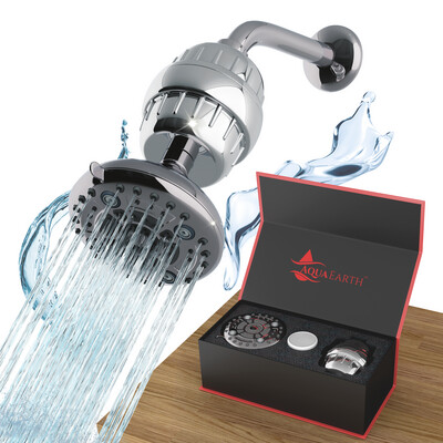 Aqua Earth Luxury Shower Filter Shower Head Set Filtered Shower Head High-Pressure Water Filtration for Chlorine & Harmful Substances