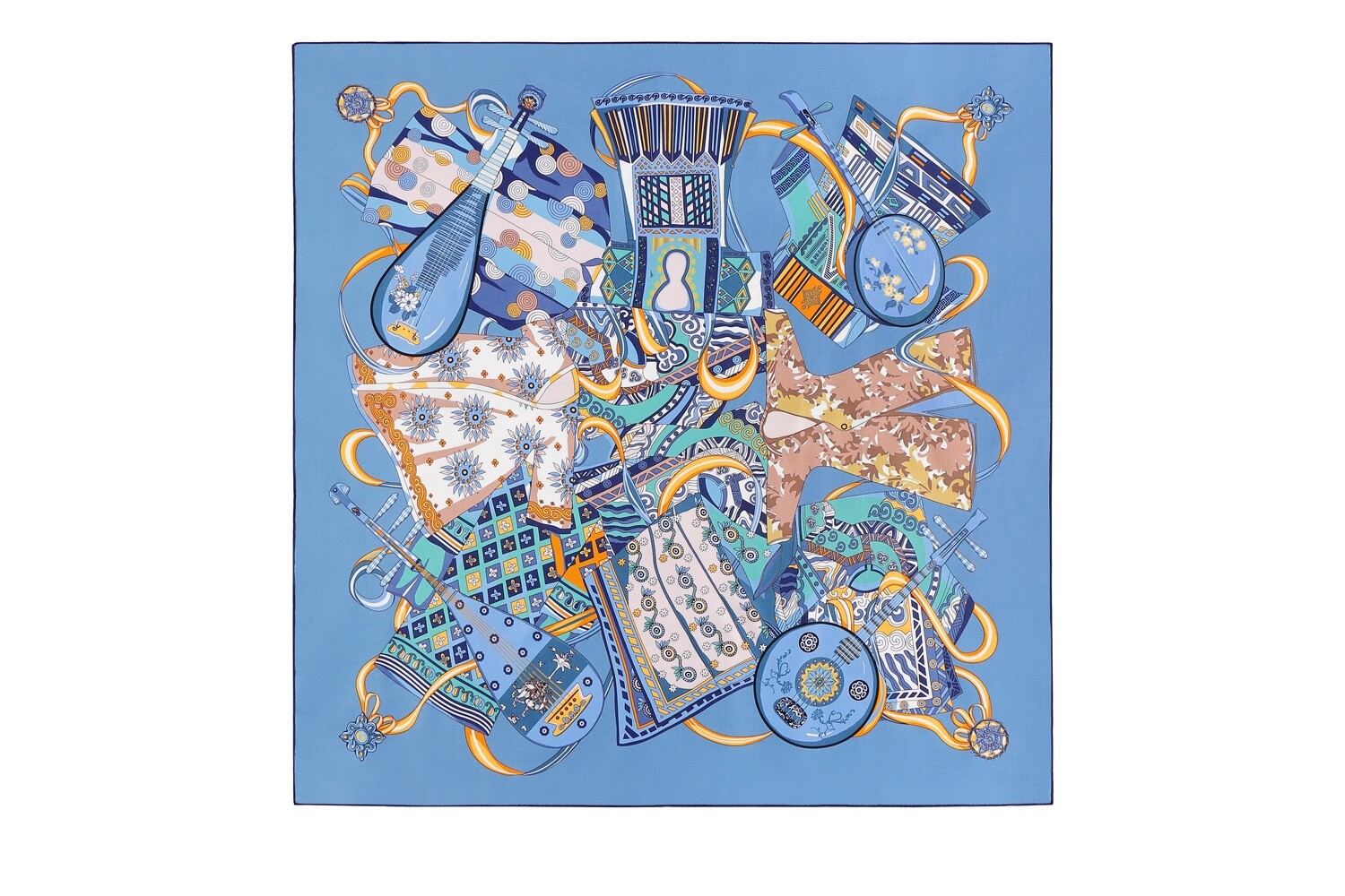 Scarf Chinese Instruments Purple/Blue