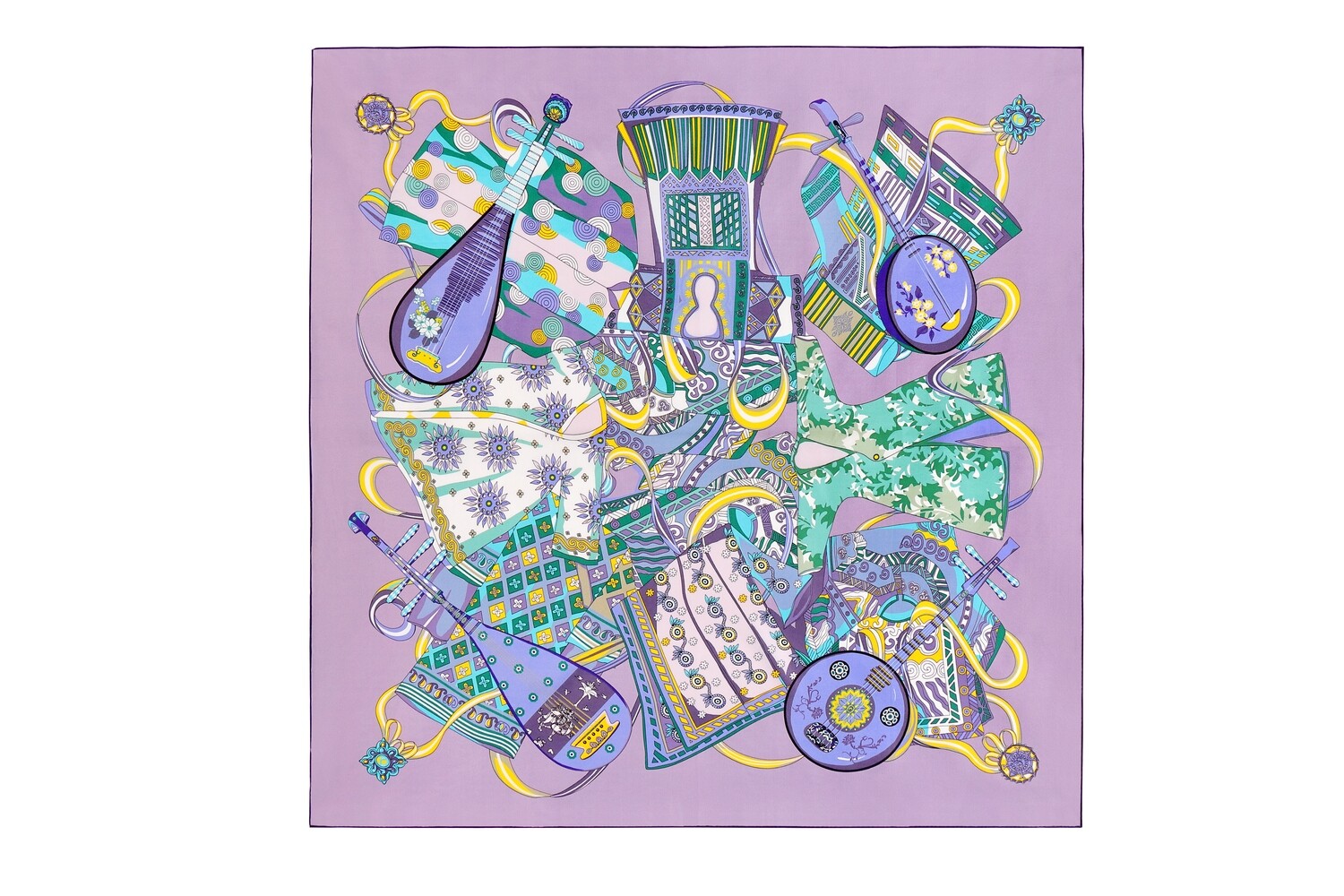 Scarf Chinese Instruments Purple/Blue