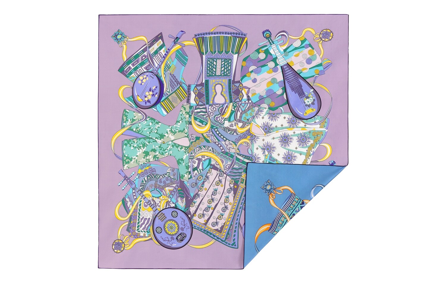 Scarf Chinese Instruments Purple/Blue