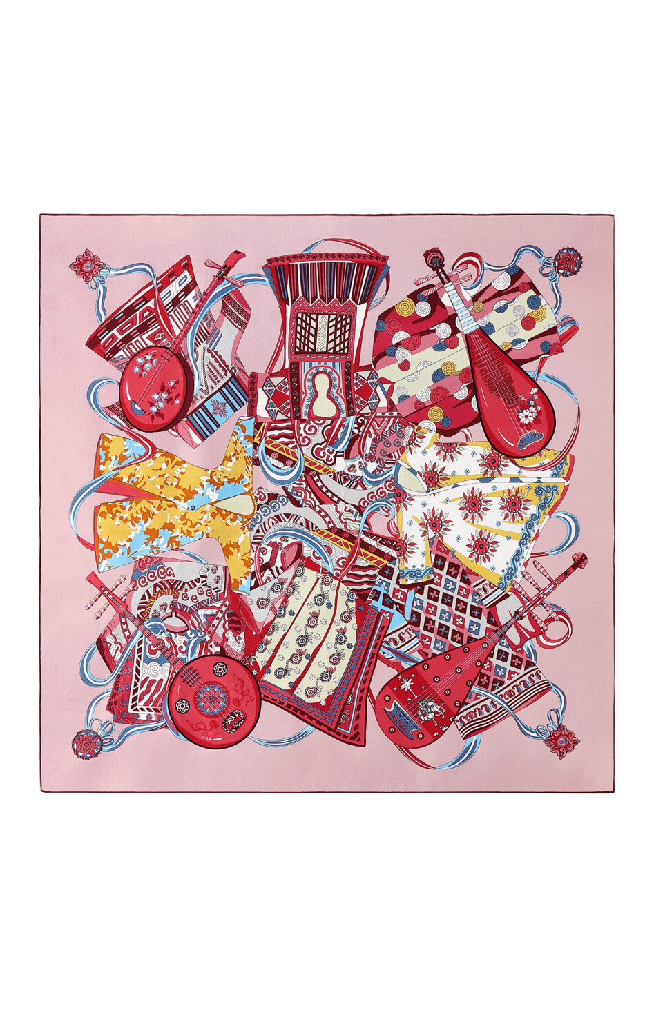 Scarf Chinese Instruments Pink/Blue