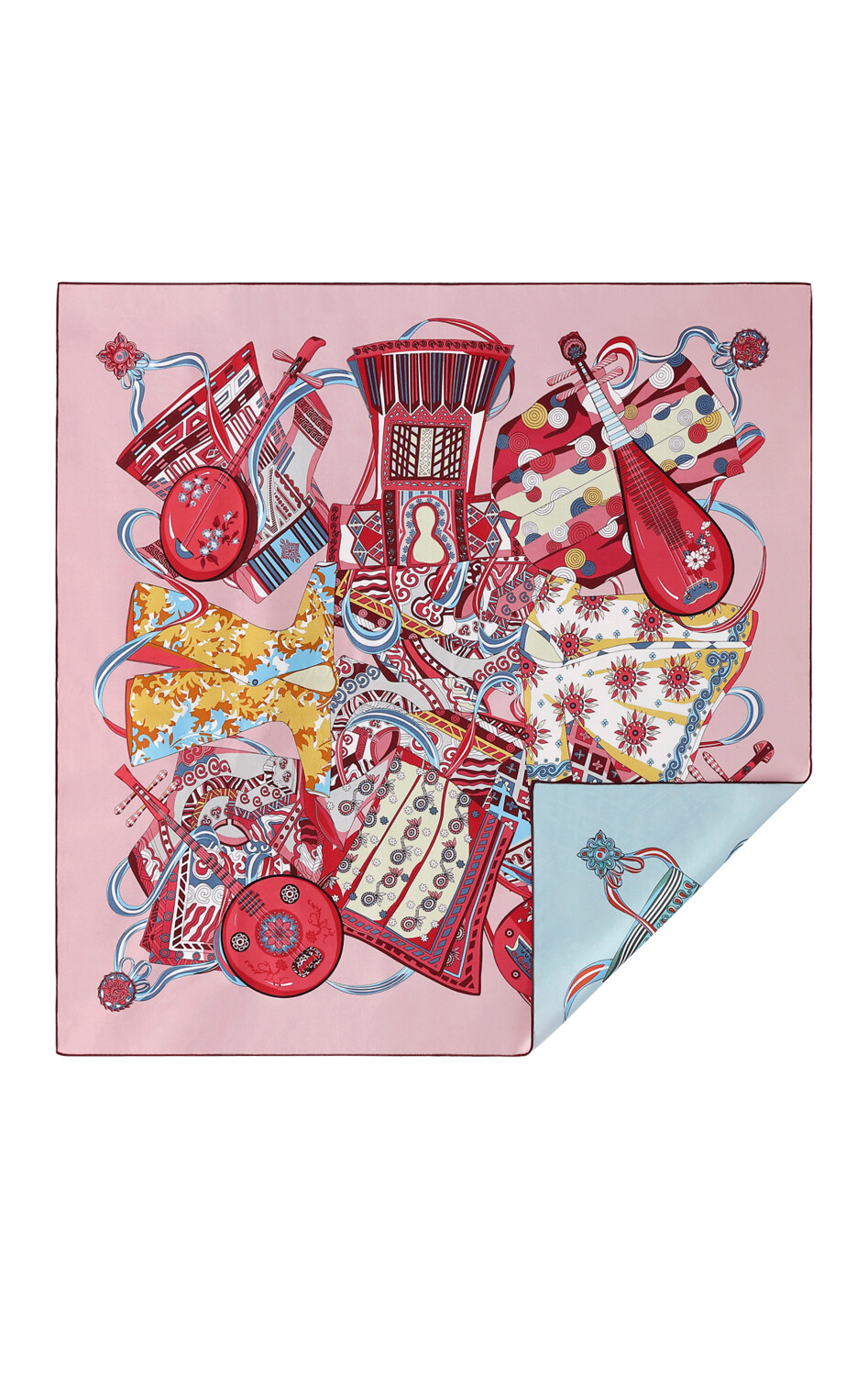 Scarf Chinese Instruments Pink/Blue