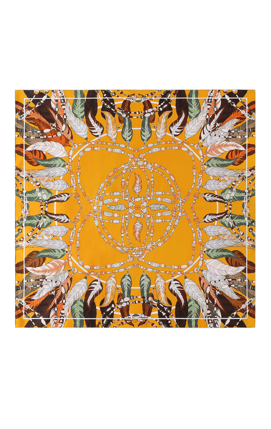 Scarf Bird's Feather Orange/Yellow