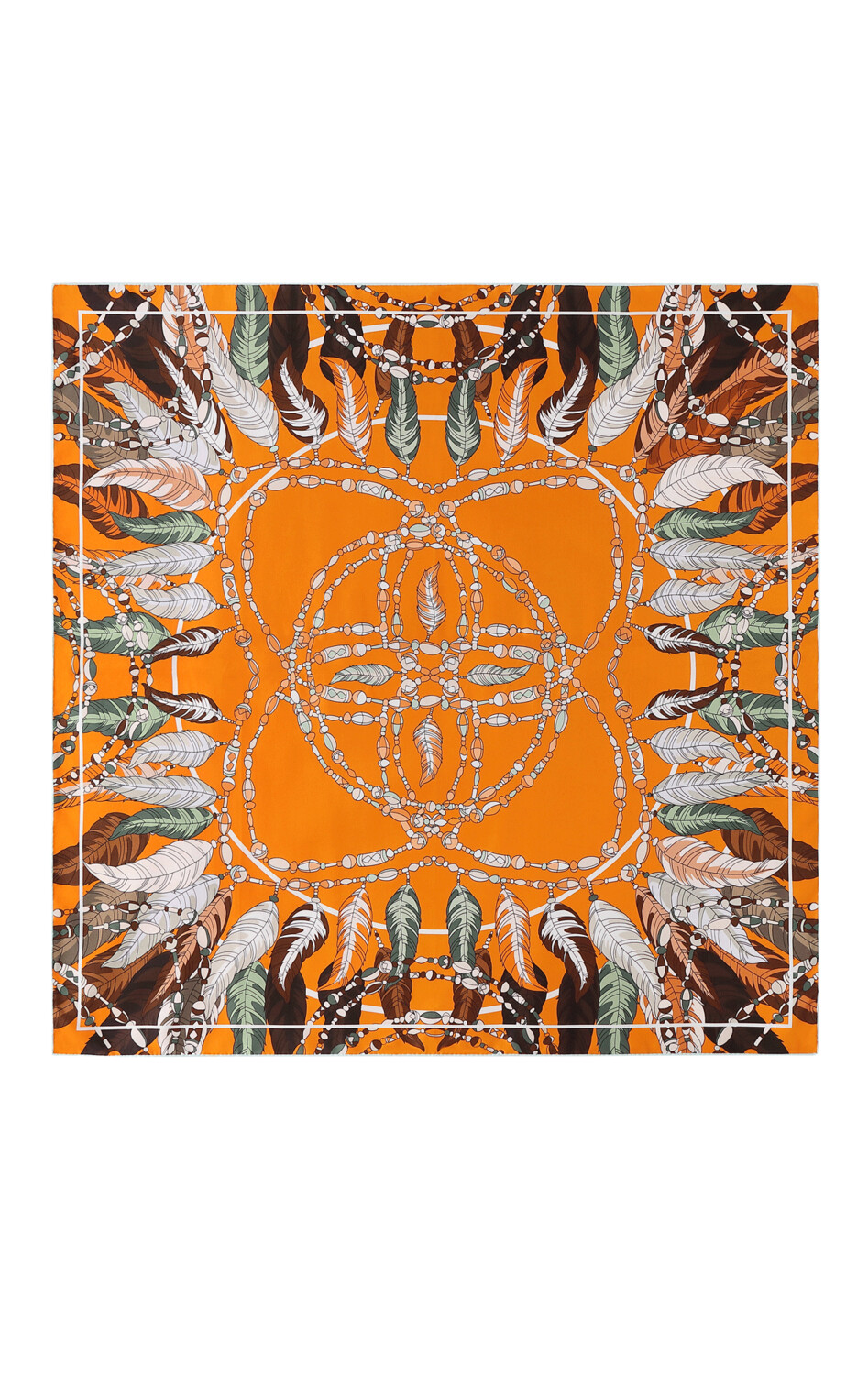 Scarf Bird's Feather Orange/Yellow