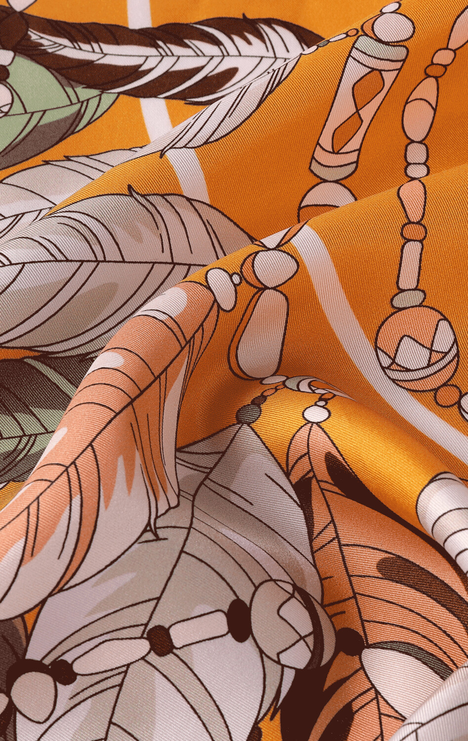 Scarf Bird's Feather Orange/Yellow