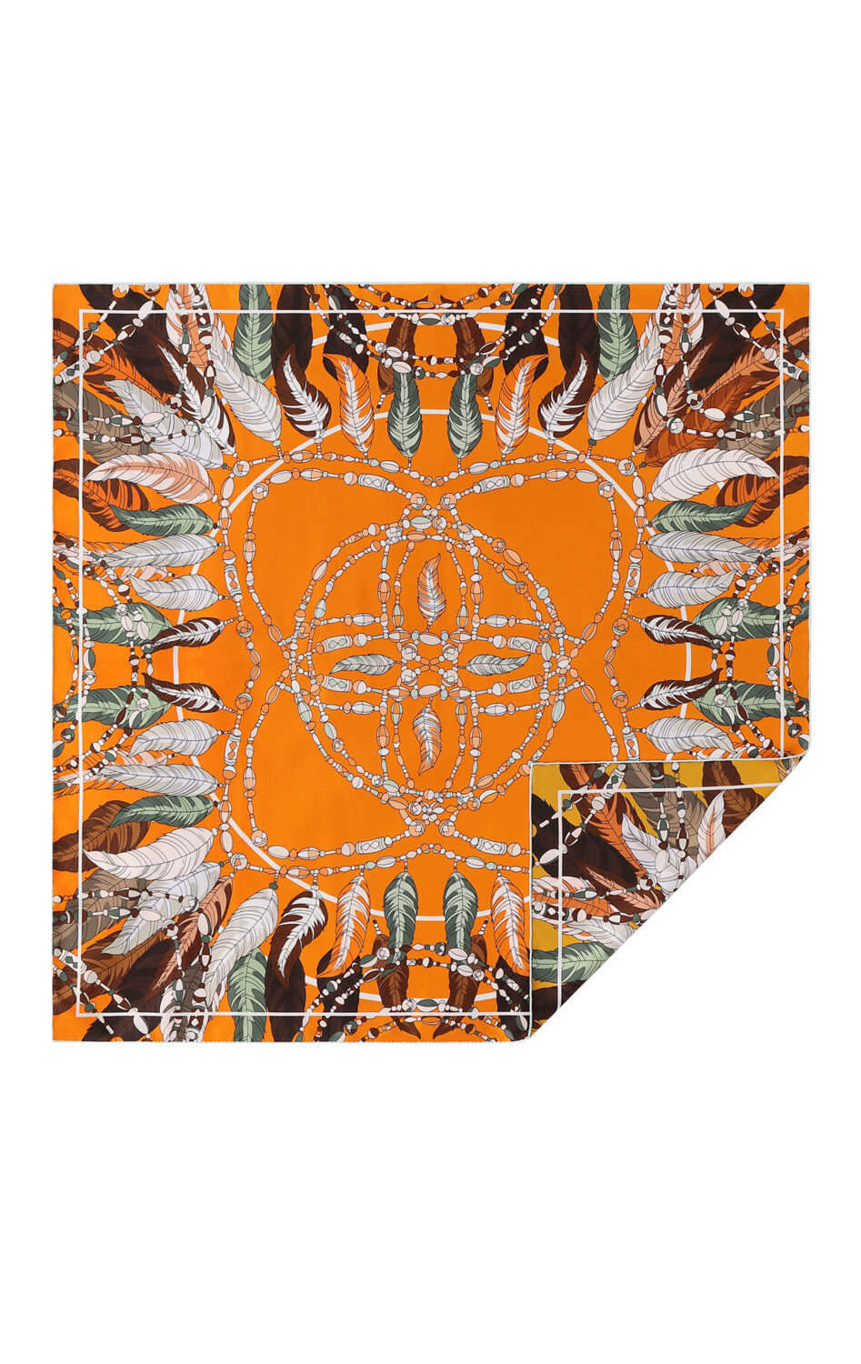 Scarf Bird's Feather Orange/Yellow