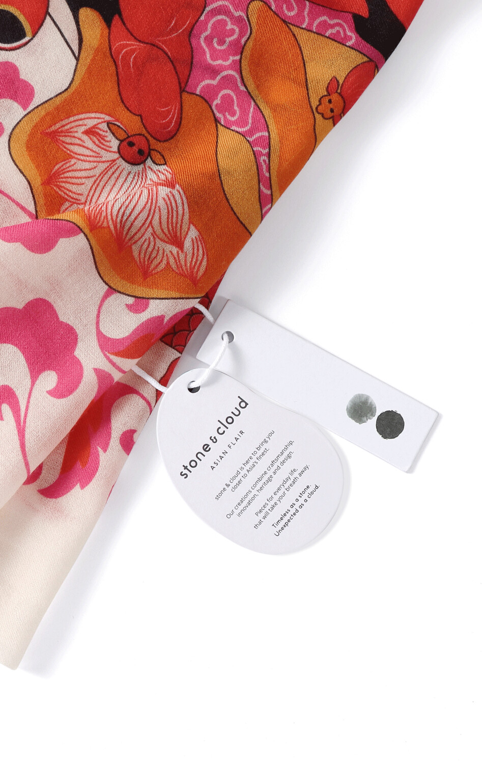 Wool Scarf Chinese Kite Off-White/Red