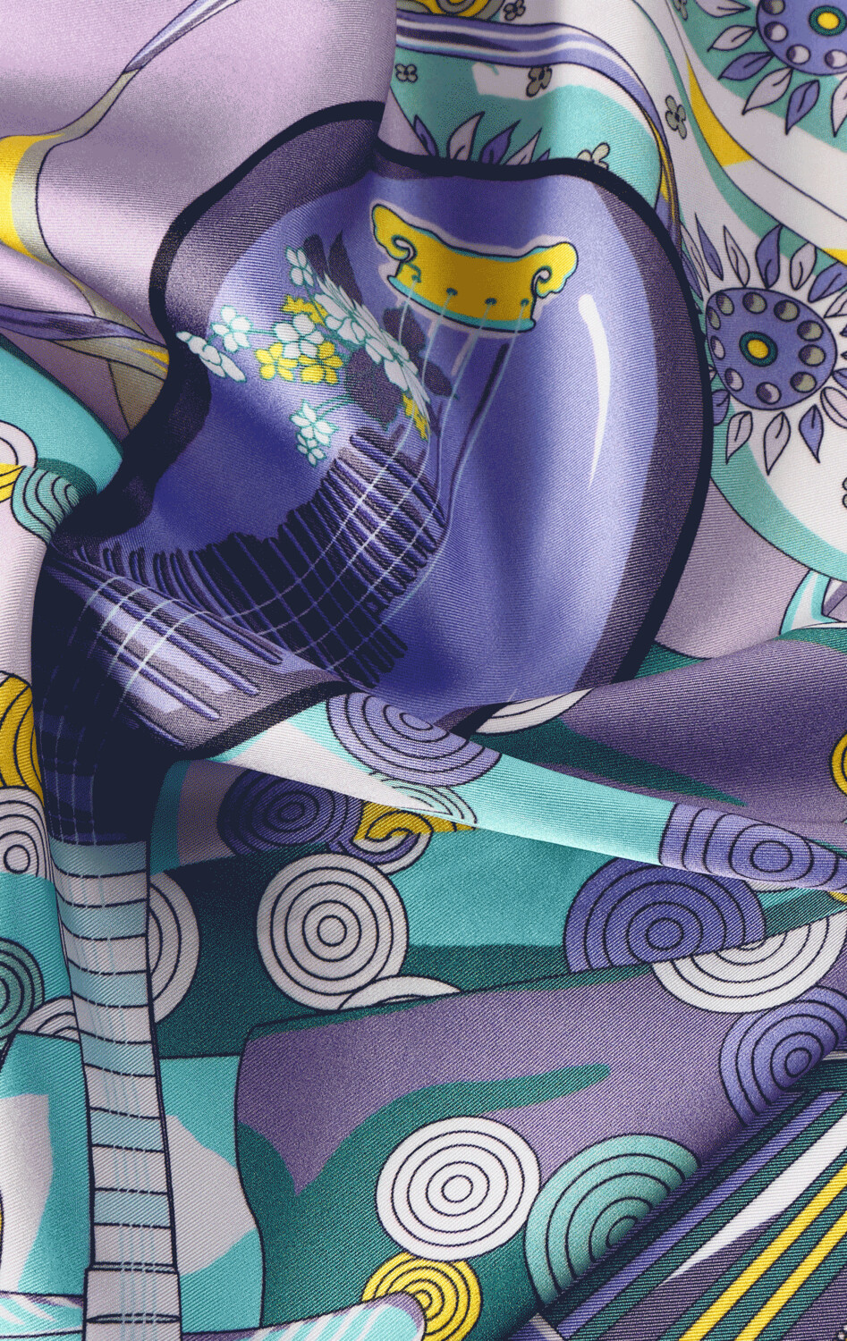 Scarf Chinese Instruments Purple/Blue