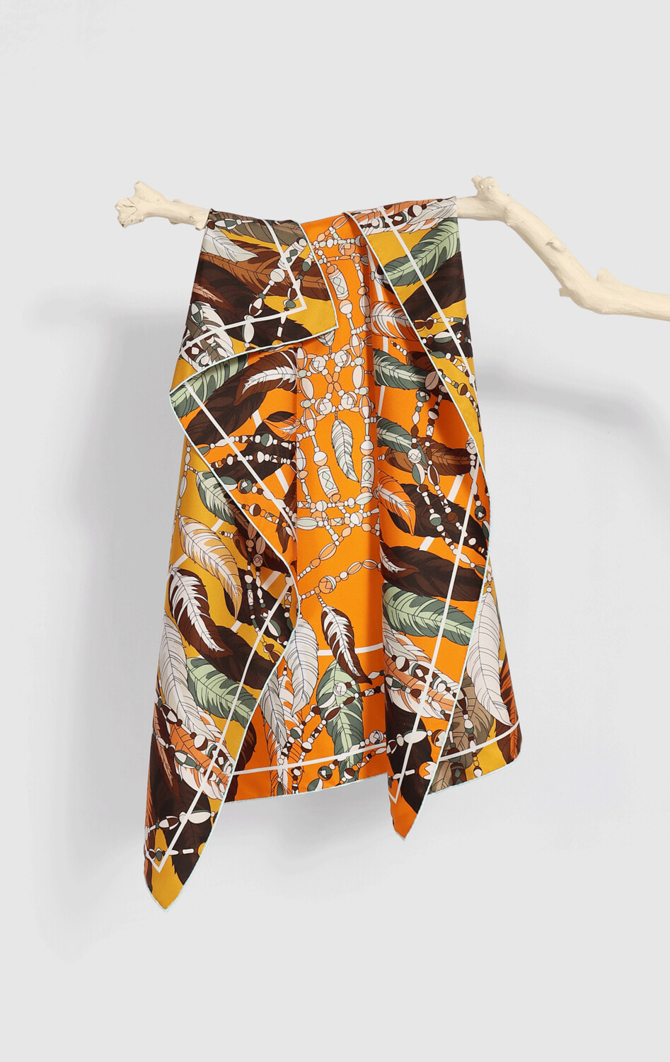 Scarf Bird's Feather Orange/Yellow