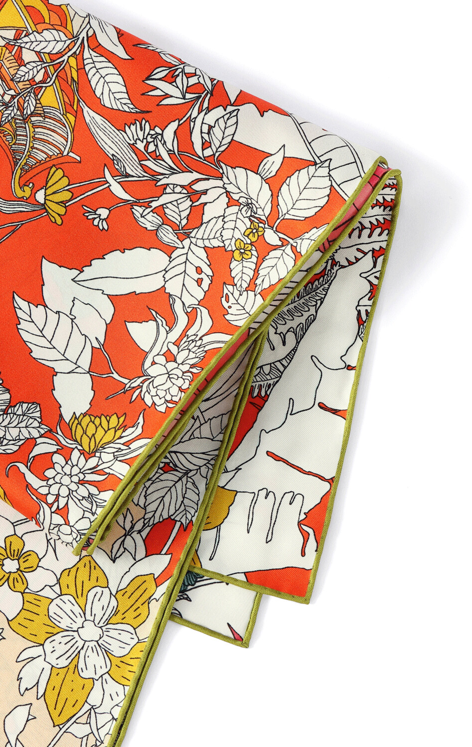 Scarf Chinese Landscape Orange/Pink