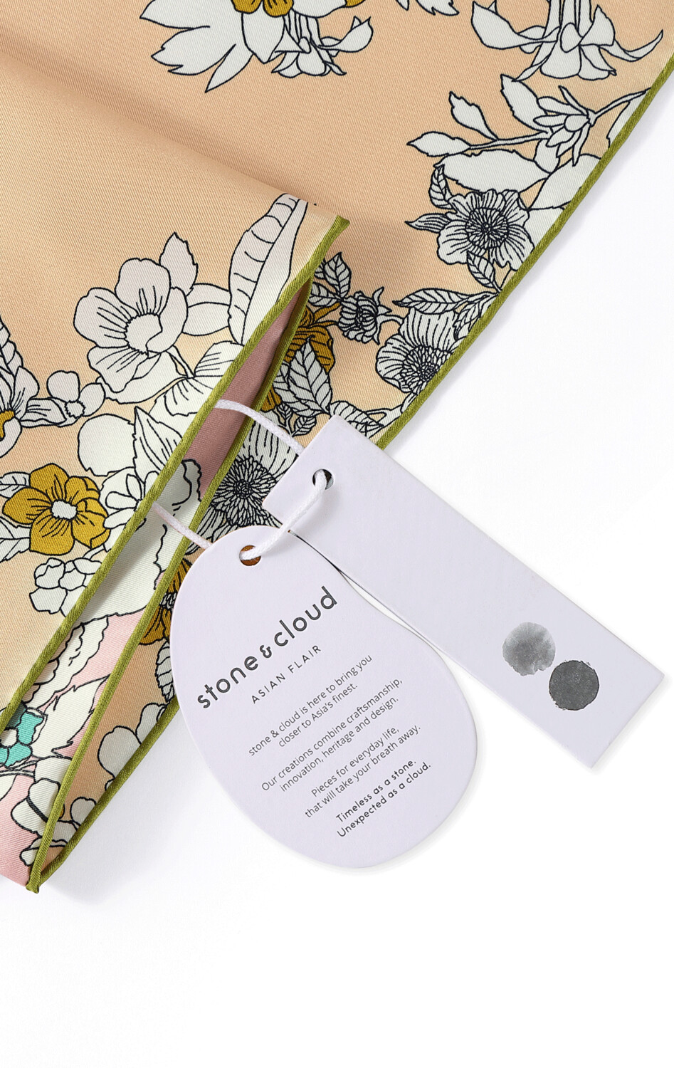 Scarf Chinese Landscape Orange/Pink