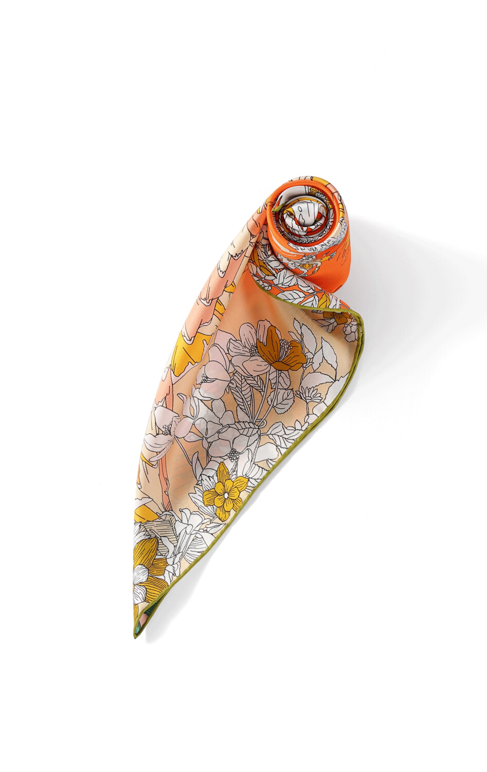 Scarf Chinese Landscape Orange/Pink