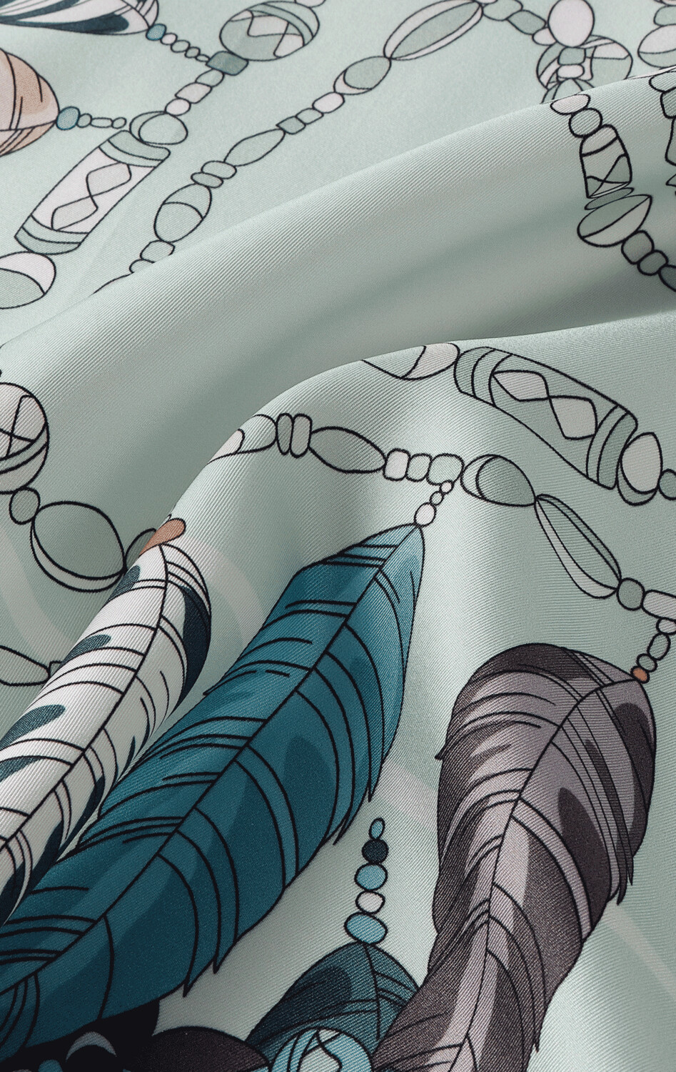 Scarf Bird's Feather Blue/Green