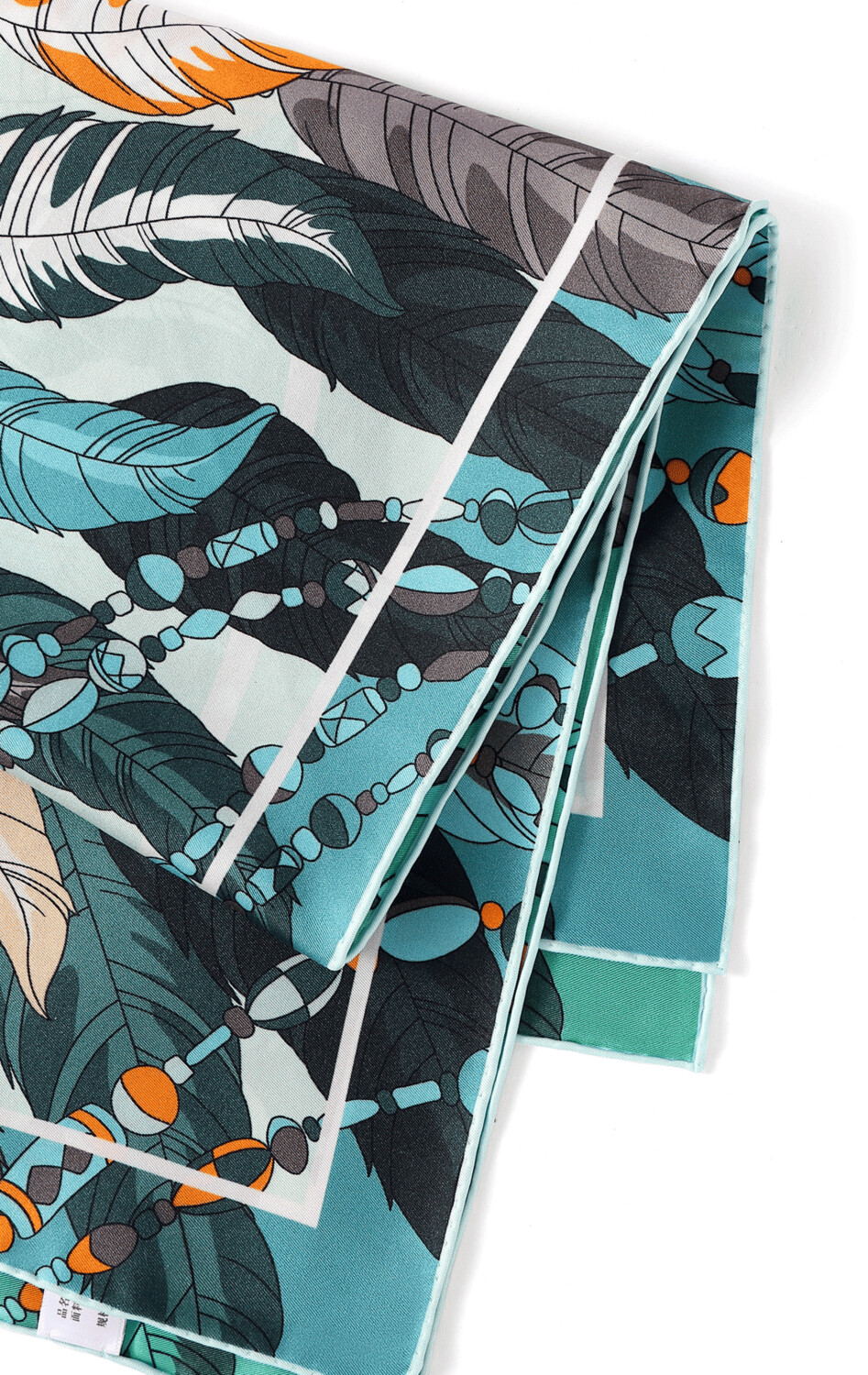 Scarf Bird's Feather Blue/Green