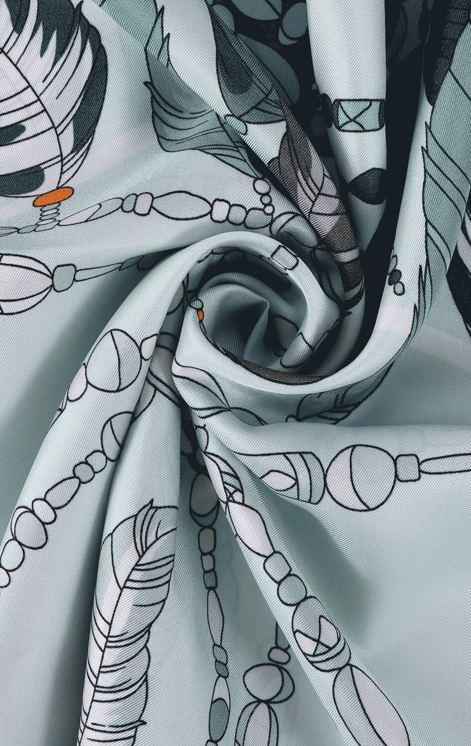 Scarf Bird's Feather Blue/Green