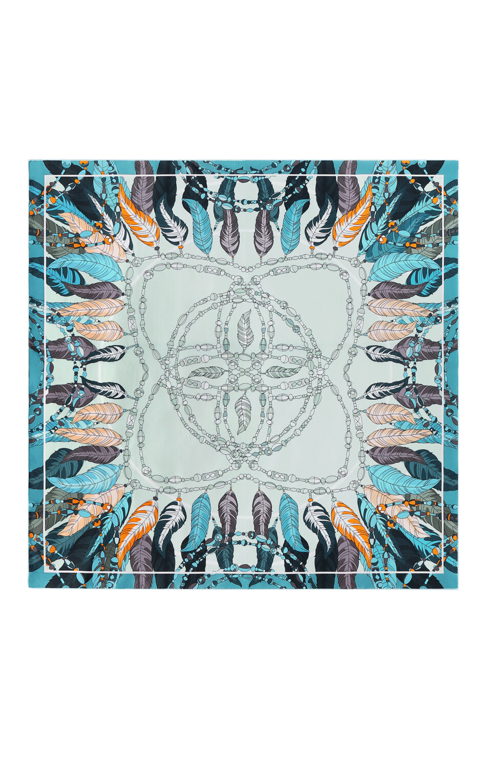 Scarf Bird's Feather Blue/Green