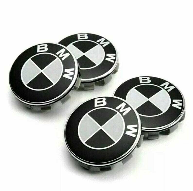 BMW Wheel Centre Caps (set of 4) Black & White