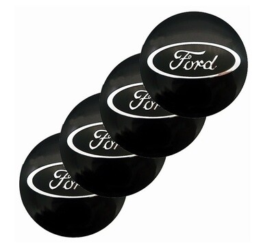 Ford Alloy Wheel Centre Cap Stickers - Black