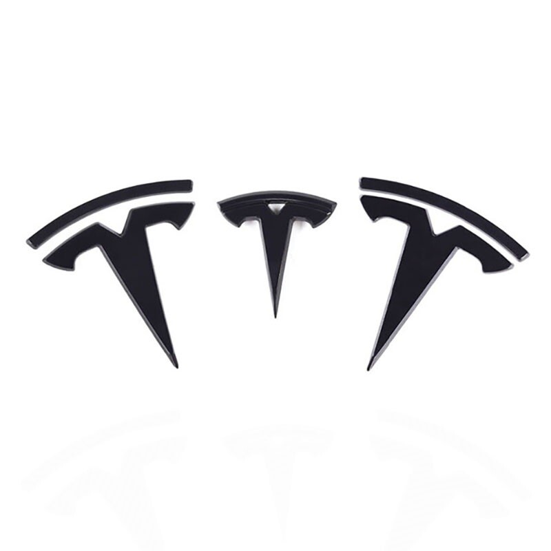 Tesla Model 3 Badge Overlay Set - Black