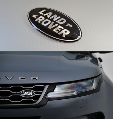 Land Rover Emblem Overlay - Black/Silver