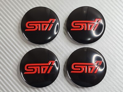 Subaru STi Wheel Centre Caps - Set of 4
