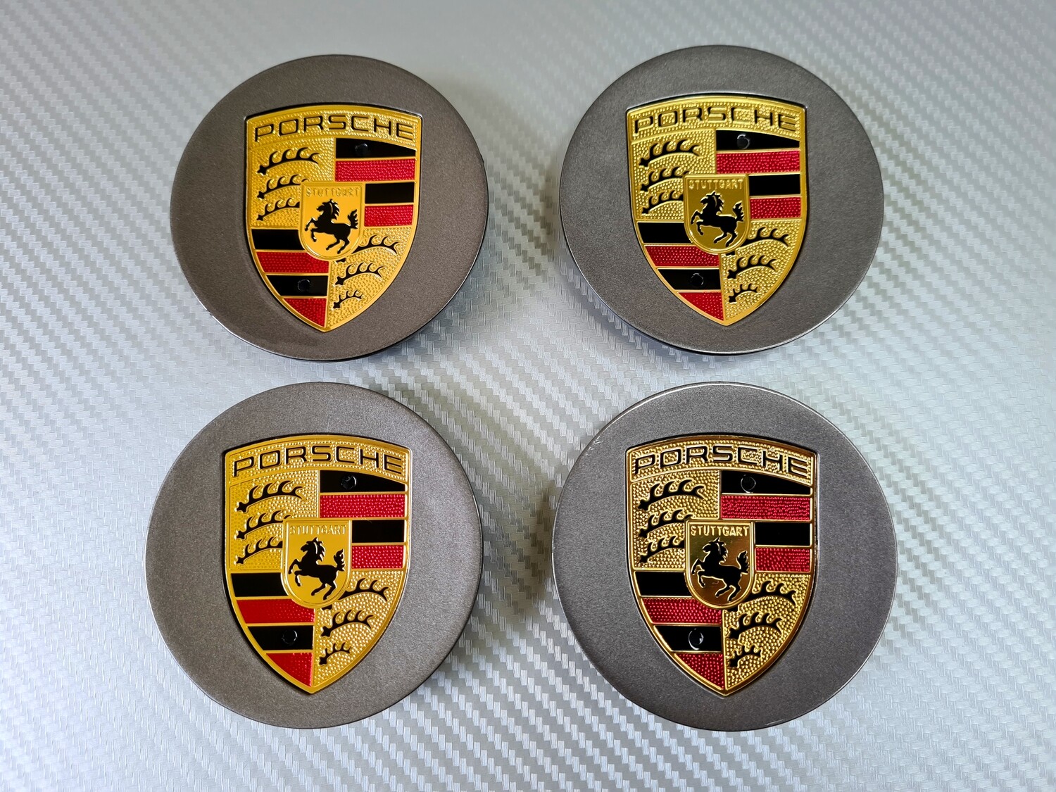 Porsche Wheel Centre Caps 76mm Grey
