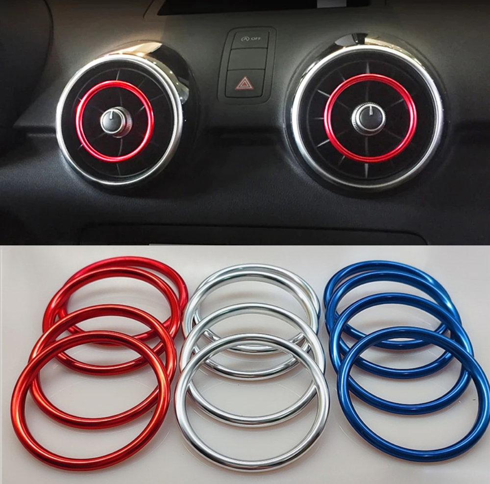 Audi A1 S1 Air Vent Trim Rings - Red/Blue