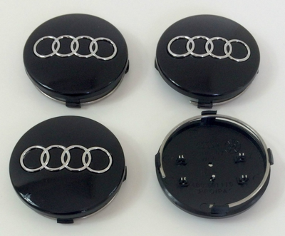 Audi Wheel Centre Caps - 59mm - Gloss Black