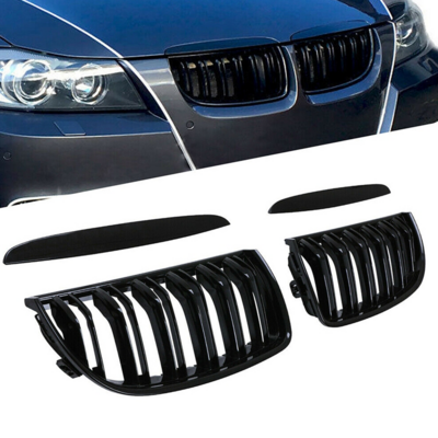 BMW 3 Series Pre-Facelift E90 E91 Gloss Black Kidney Grill