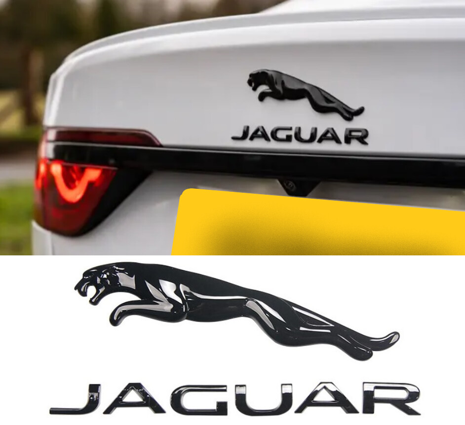 Jaguar XE XF XJ F-Pace Gloss Black Leaping Rear Emblem