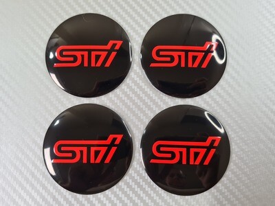 Subaru STi Wheel Centre Overlays - Set of 4