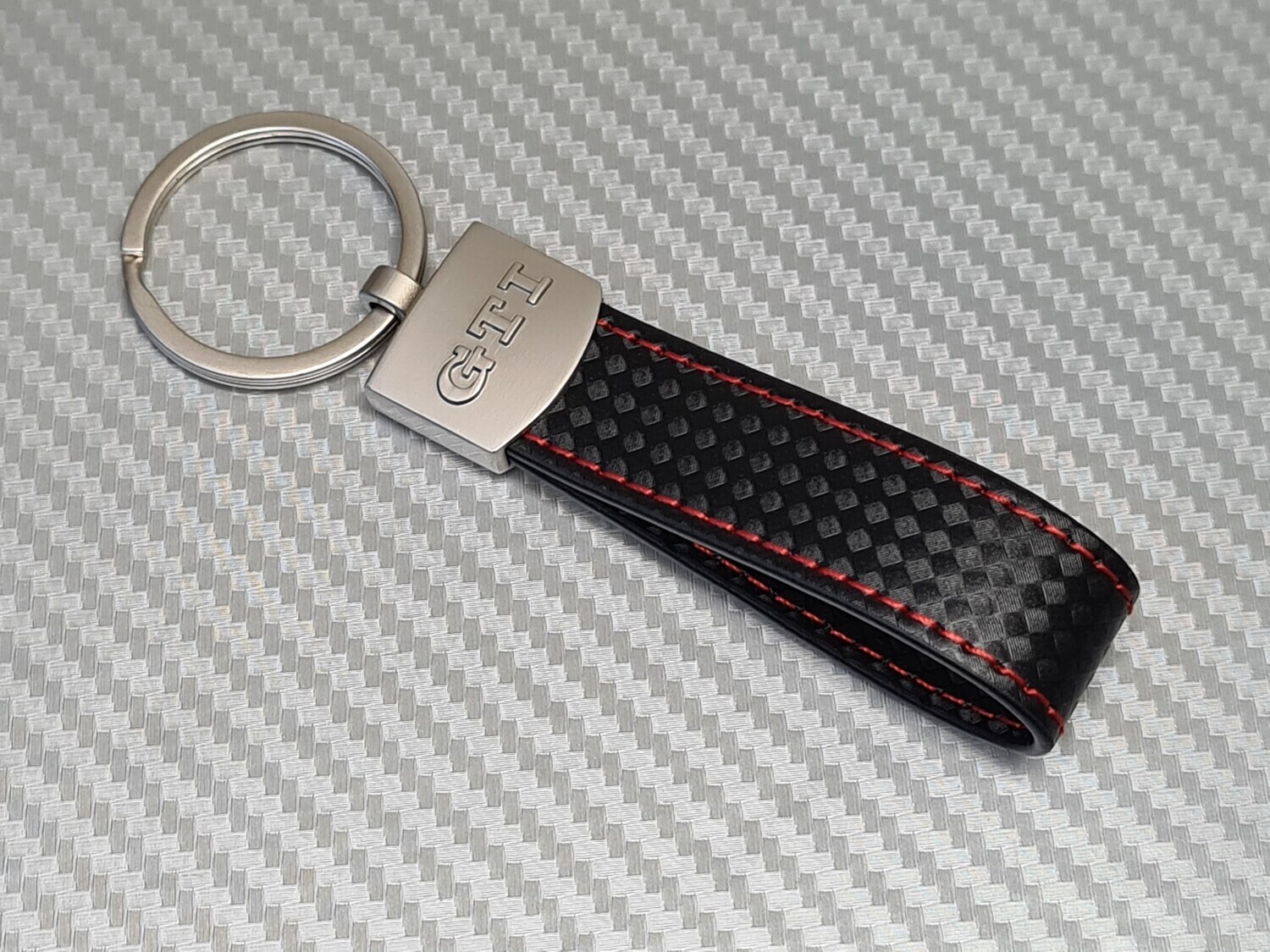 VW GTI Logo Keyring - Carbon Edition