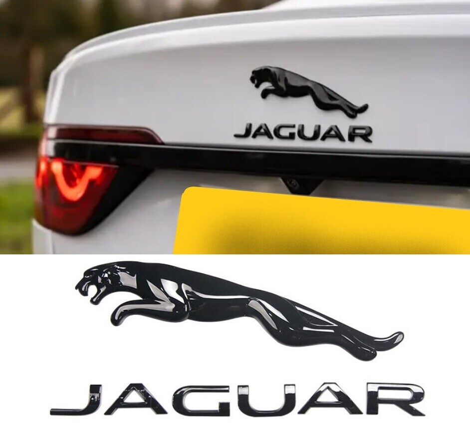 Jaguar XE XF XJ F-Pace Gloss Black Leaping Rear Emblem