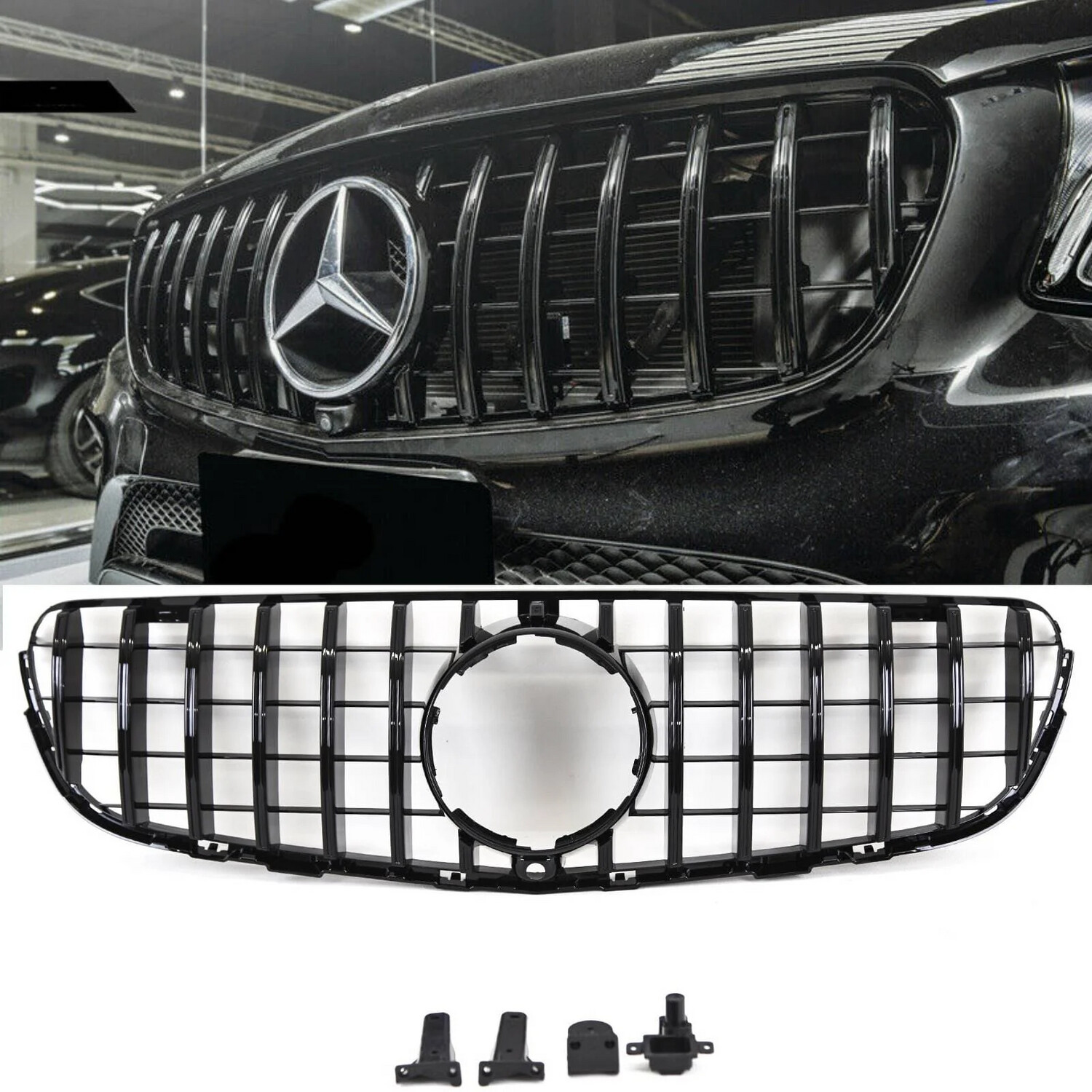 Mercedes GLC X253 C253 Grille Gloss Black Panamericana GT Style