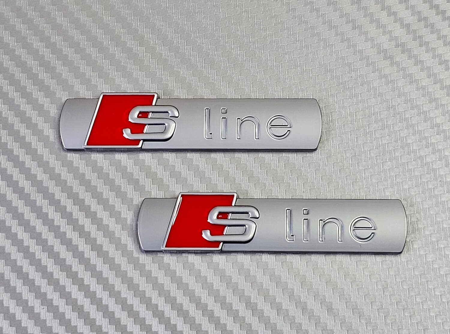 Audi S-Line Wing Badges - Gloss Silver